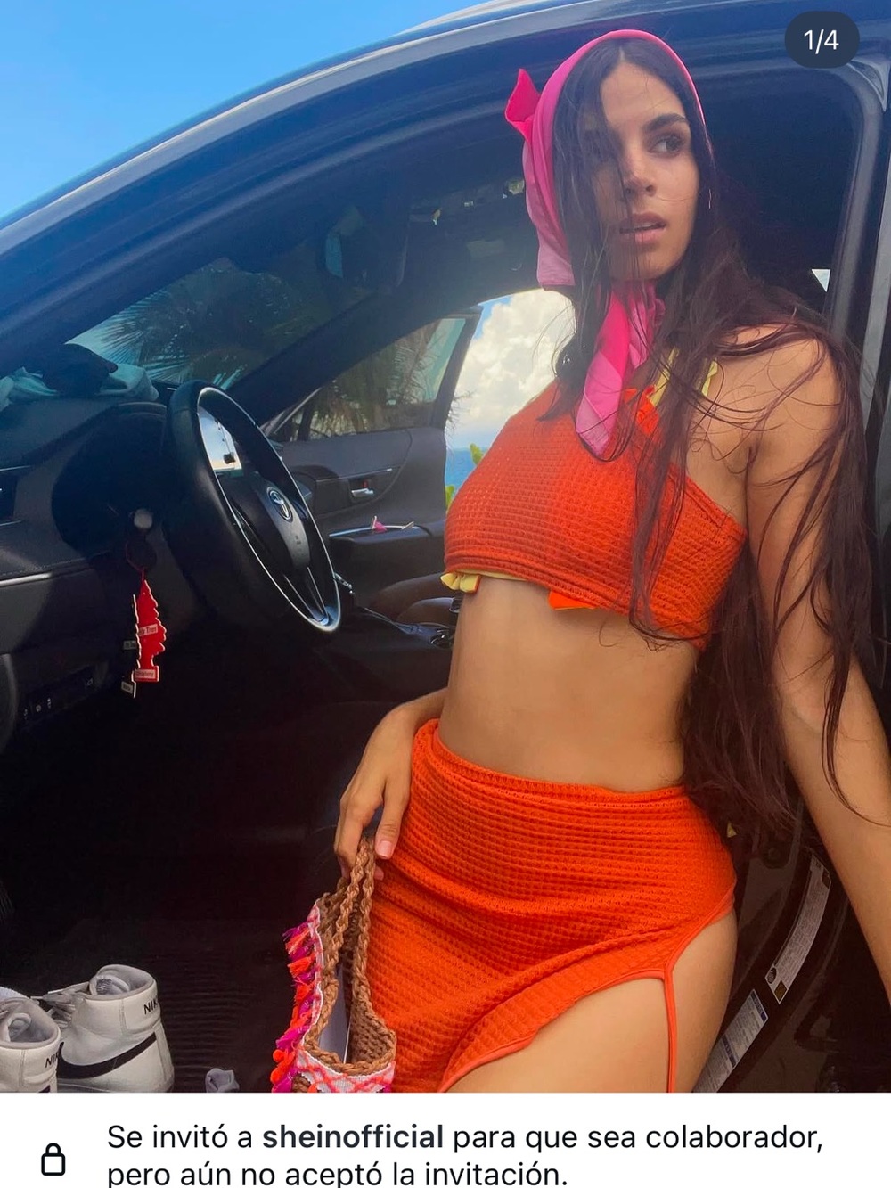 Orange Crochet Two-Piece Set